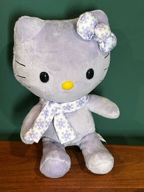 Build-A-Bear Lavender Hello Kitty Plush with Snowflake Bow and Scarf